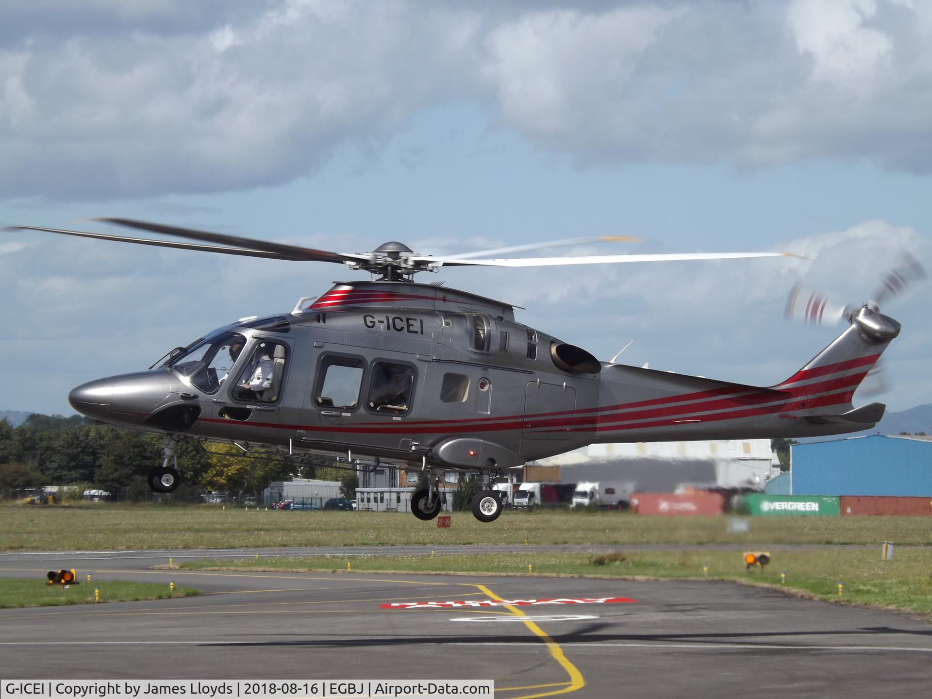 G-ICEI, 2017 Leonardo AW-169 C/N 69065, Dep from Gloucestershire Airport to Battersea heliport