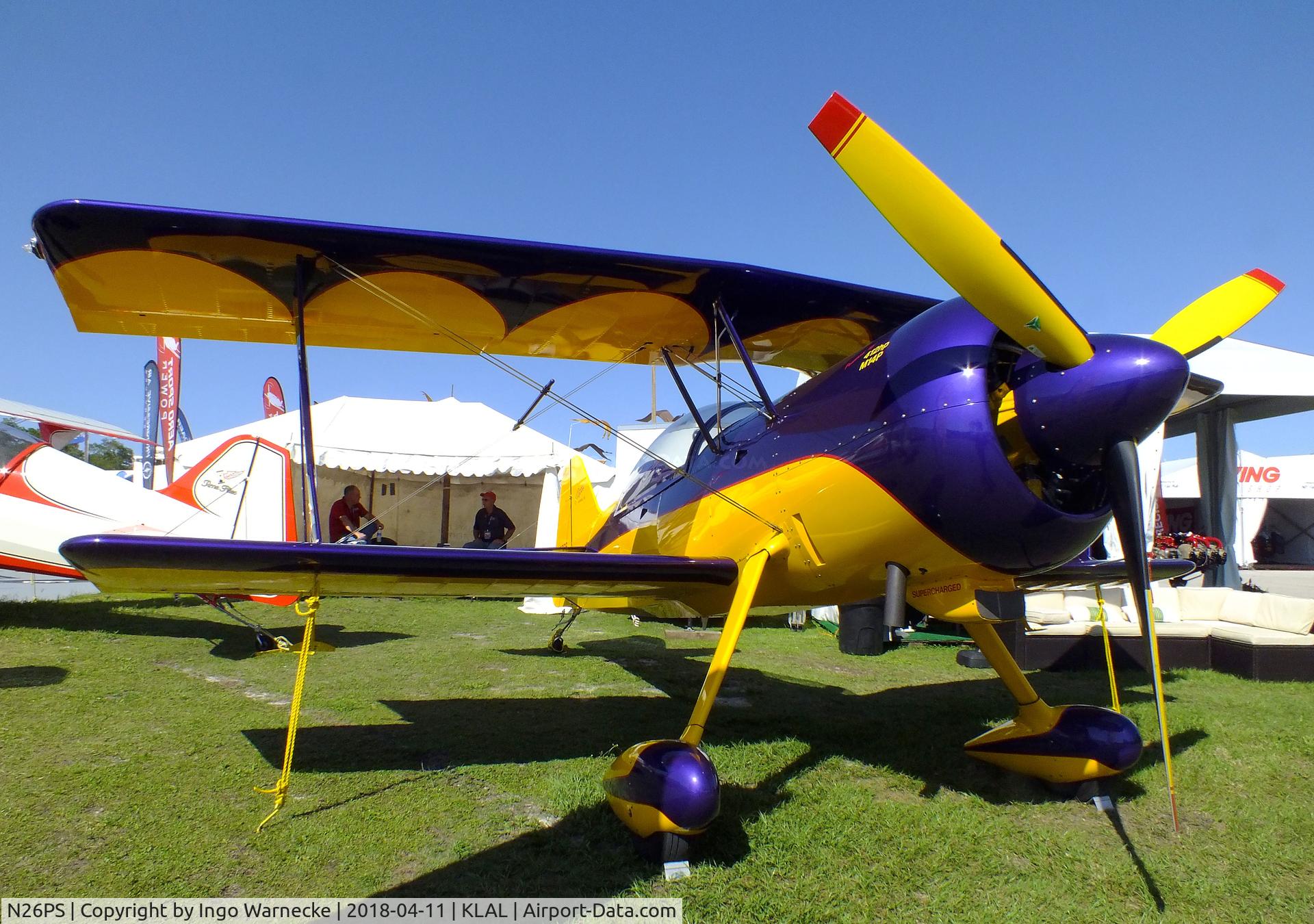 N26PS, Pitts Model 12 C/N 298, Pitts Model 12 at 2018 Sun 'n Fun, Lakeland FL