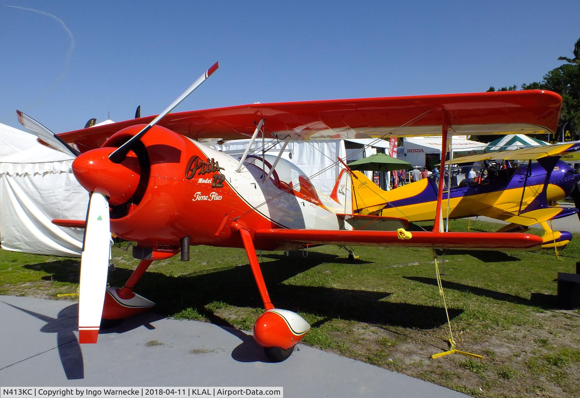N413KC, 2011 Pitts M12 C/N 296, Pitts Model 12 at 2018 Sun 'n Fun, Lakeland FL