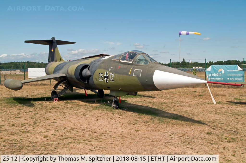 25 12, Lockheed F-104G Starfighter C/N 8186, 25+12 preserved at ETHT ( closed ), nowadays known as Flugplatzmuseum Cottbus