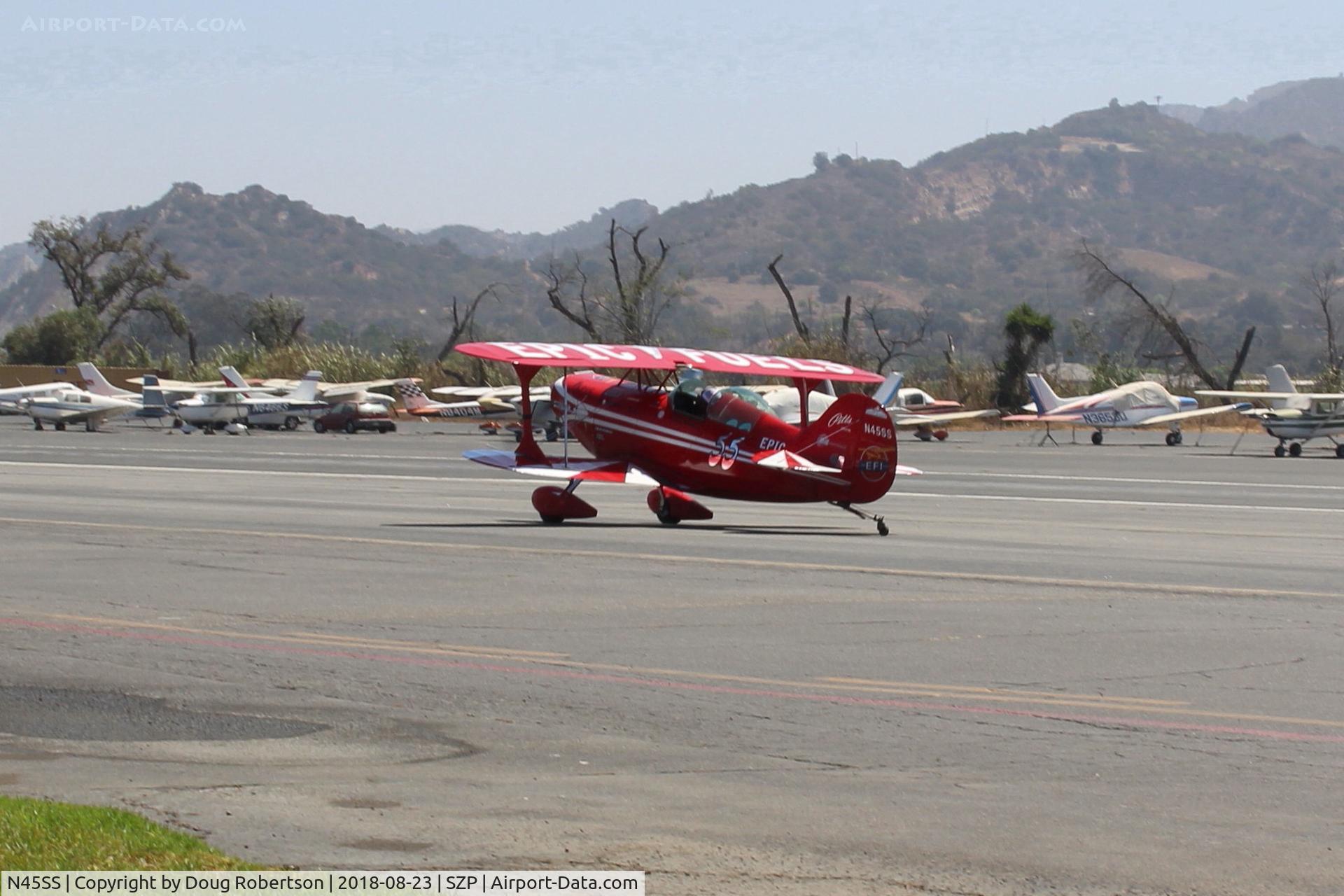 N45SS, 1975 Trogdon Pitts S-1S C/N T5, 1975 Trogdon PITTS S1S, Lycoming O&VO-360 180 Hp, S-turns taxi to Rwy 22