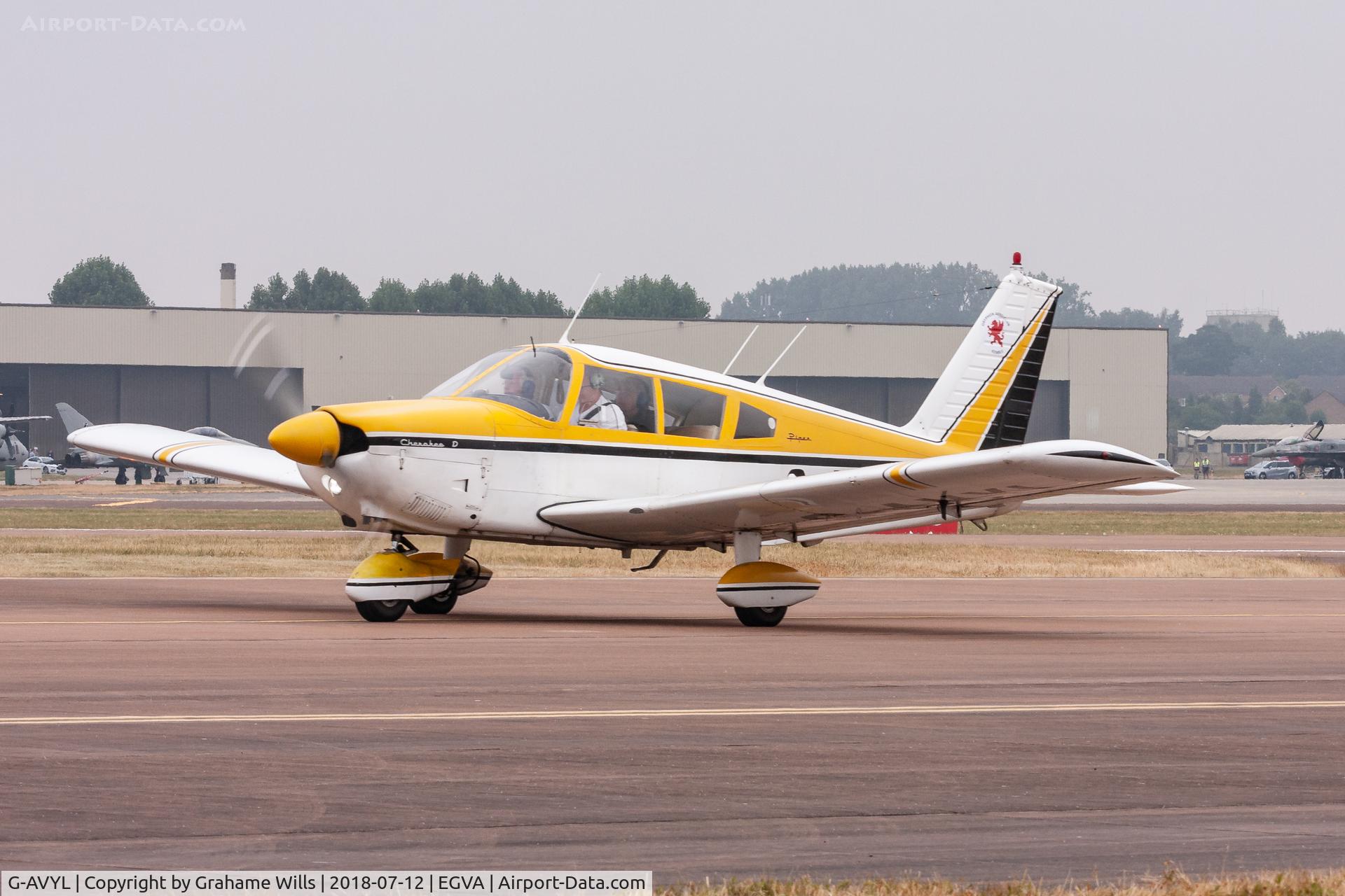G-AVYL, 1968 Piper PA-28-180 Cherokee D C/N 28-4622, Piper PA-28-180 Cherokee G-AVYL Gryphon Flying Club Fairford 12/7/18