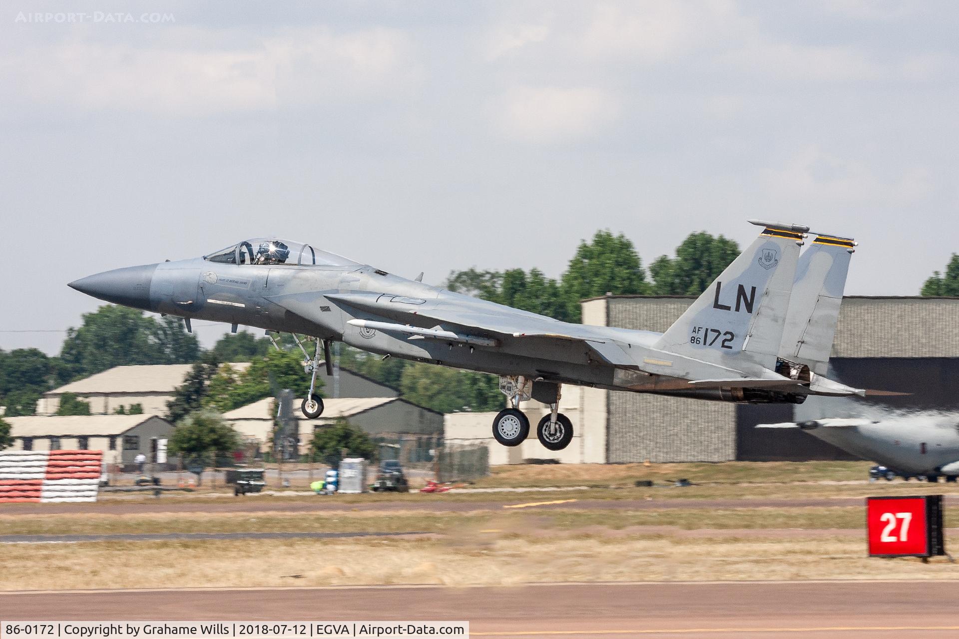 86-0172, 1986 McDonnell Douglas F-15C Eagle C/N 1021/C400, McDonnell Douglas F-15C 86-0172/LN 493 FS 48 FW USAF, Fairford 12/7/18