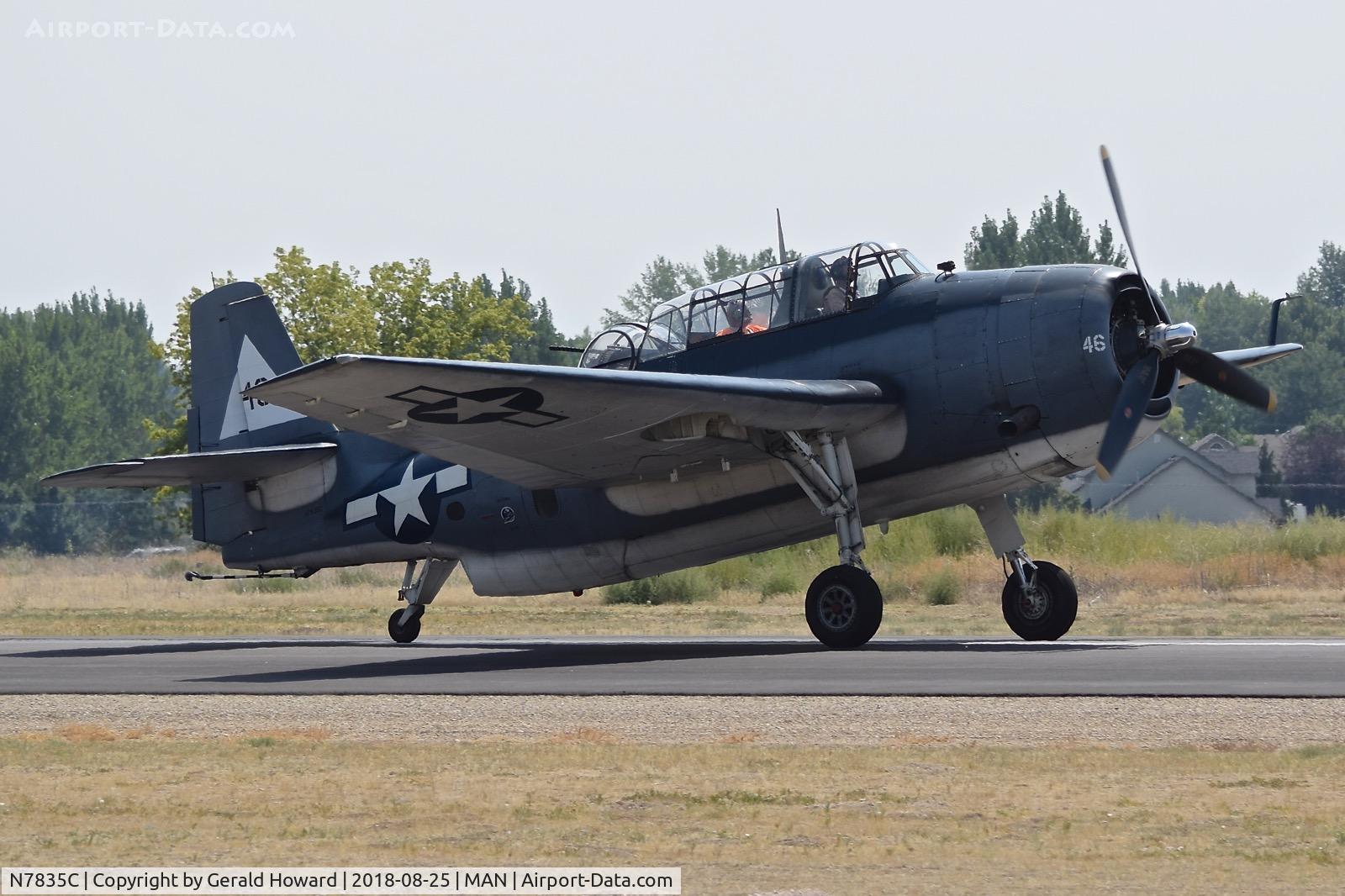 N7835C, Grumman TBM-3E Avenger C/N 7154, Flying at the Nampa Airshow.