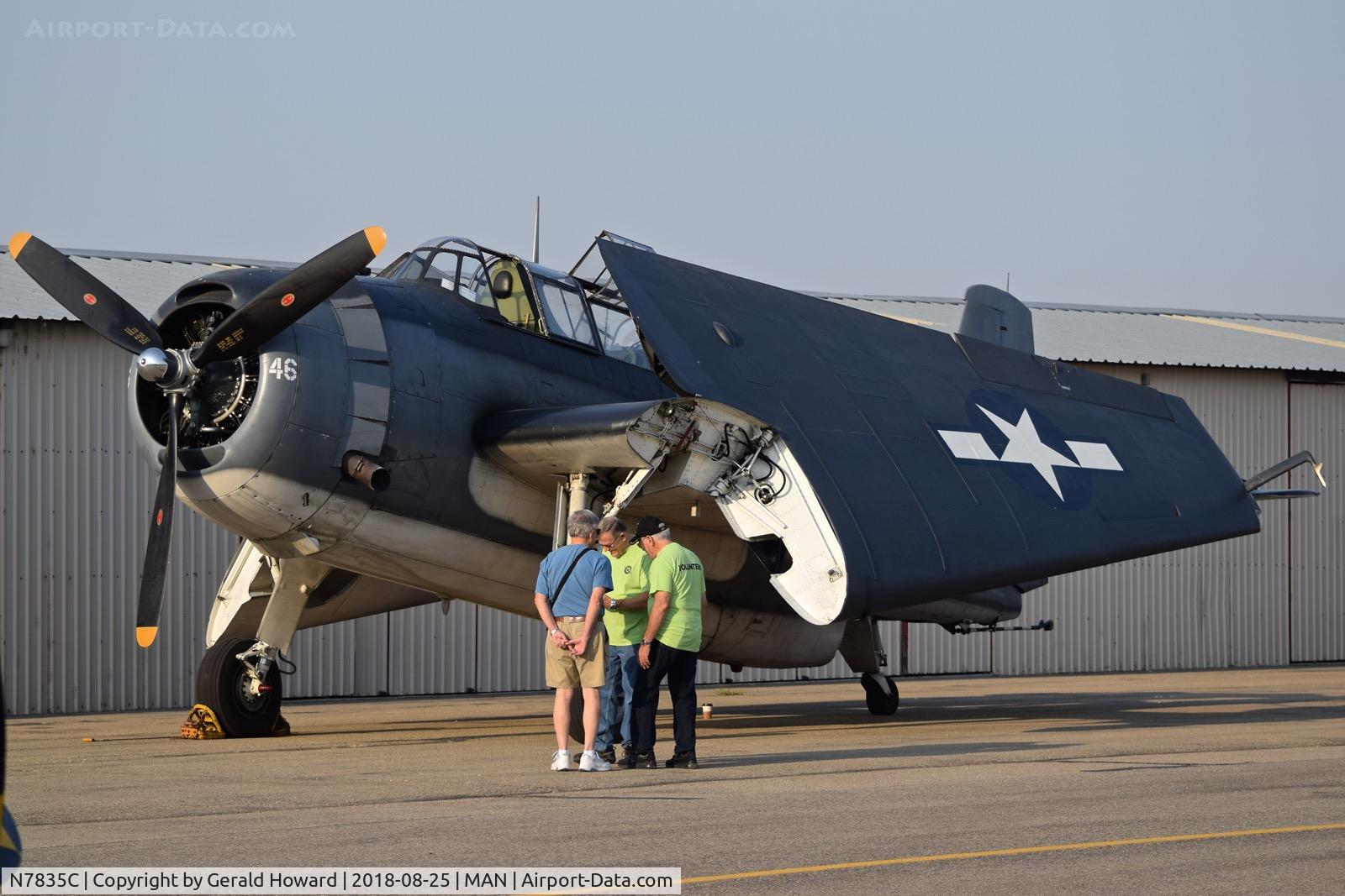 N7835C, Grumman TBM-3E Avenger C/N 7154, Parked awaiting airshow to start.