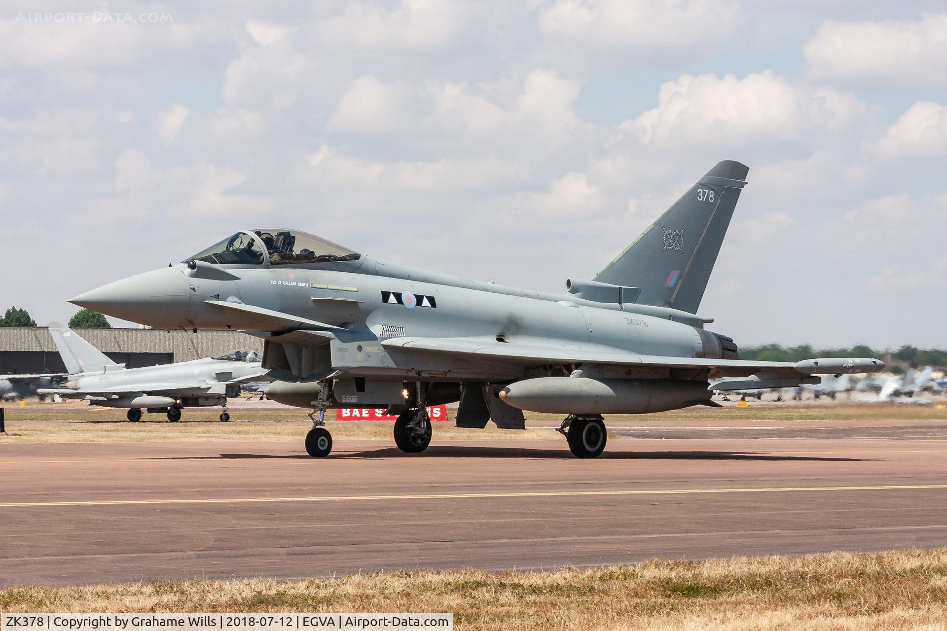 ZK378, Eurofighter Typhoon FGR.4 C/N BS139, Eurofighter Typhoon FGR4 ZK378 2 Sqd RAF, Fairford 12/7/18