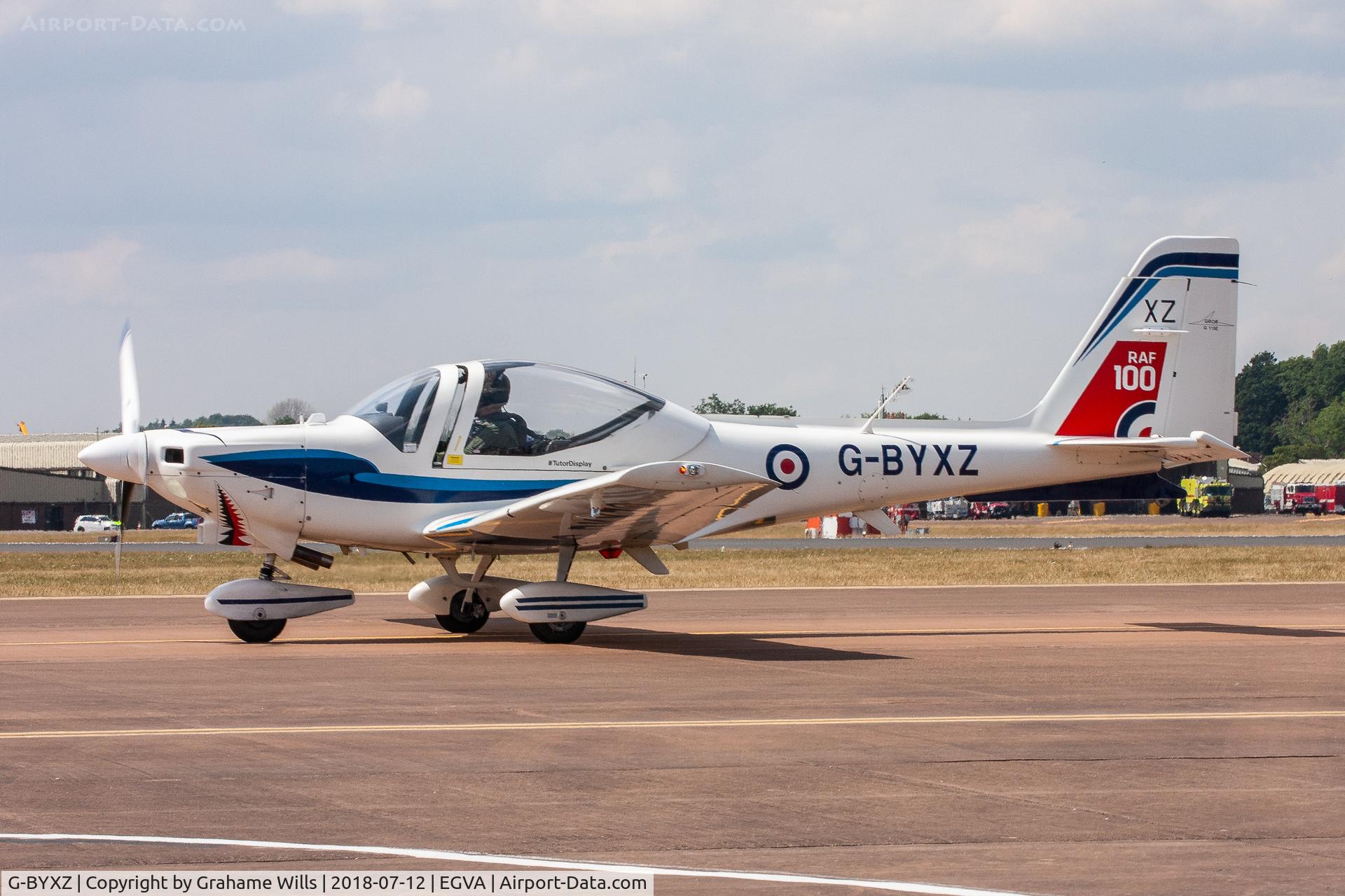 G-BYXZ, 2001 Grob G-115E Tutor T1 C/N 82182/E, Grob Tutor T1 G-BYXZ 115 Sqd RAF, Fairford 12/7/18