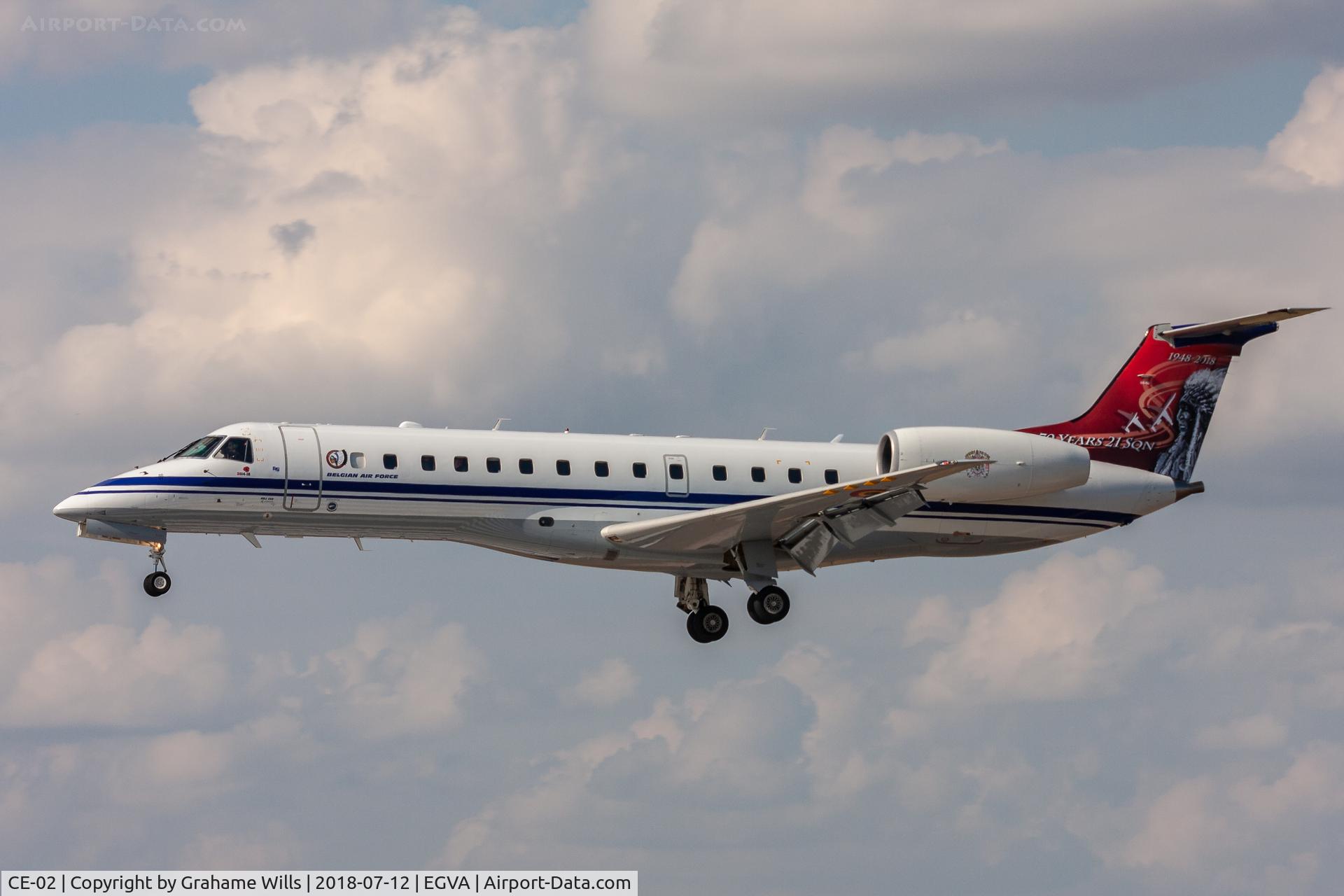 CE-02, 2001 Embraer ERJ-135LR (EMB-135LR) C/N 145480, Embraer ERJ-135 CE-02 21 Sm Belgian AF, Fairford 12/7/18
