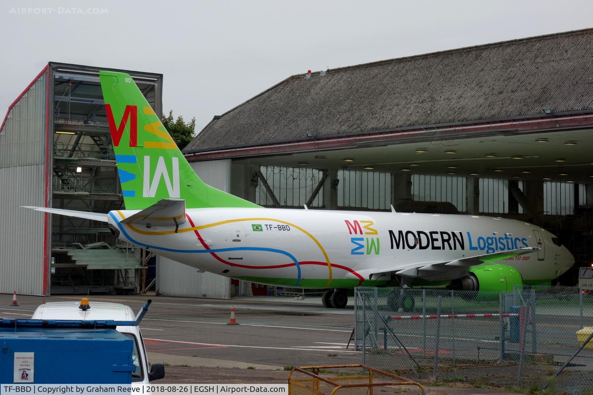 TF-BBD, 1989 Boeing 737-3Y0F C/N 24463, Appearing after a fresh coat of paint in a new livery.