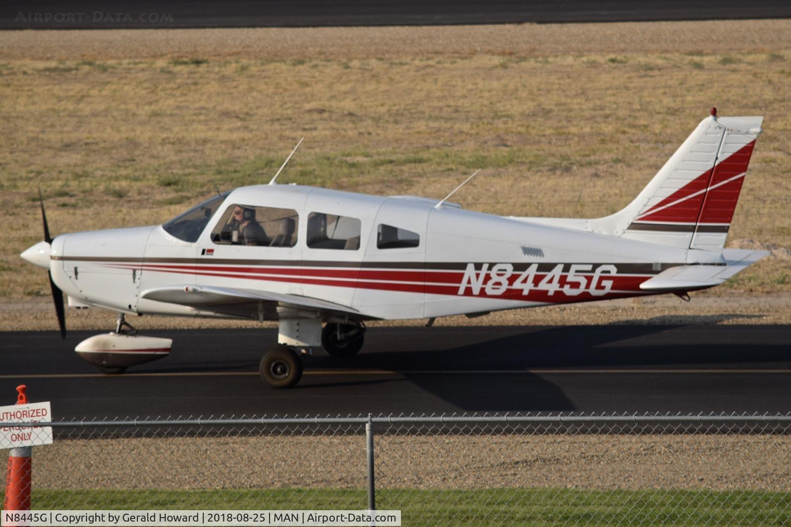 N8445G, 1981 Piper PA-28-161 C/N 28-8216017, Taxiing on Alpha.