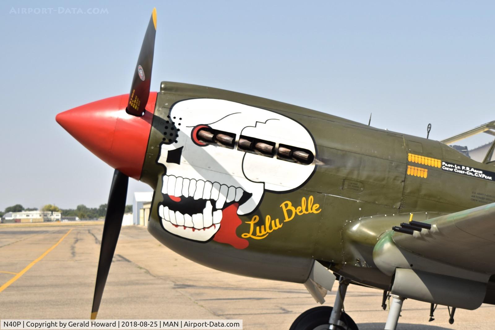 N40P, 1943 Curtis Wright P-40N C/N 42-104640, Nose art.