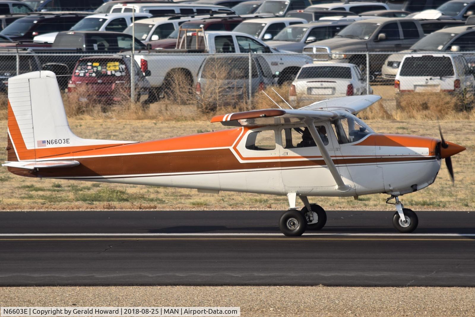 N6603E, 1959 Cessna 175 Skylark C/N 56103, Starting take off run on RWY 29.