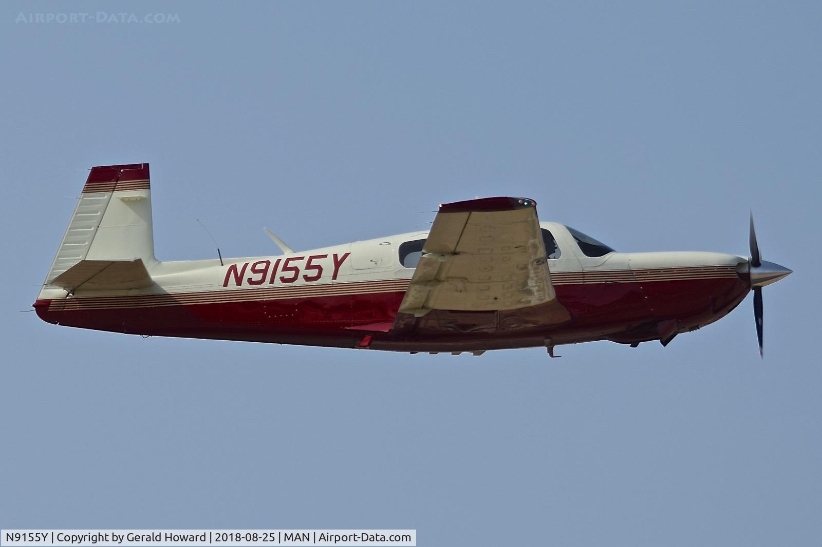 N9155Y, 1992 Mooney M20M Bravo C/N 27-0136, Take off climb out from RWY 29.