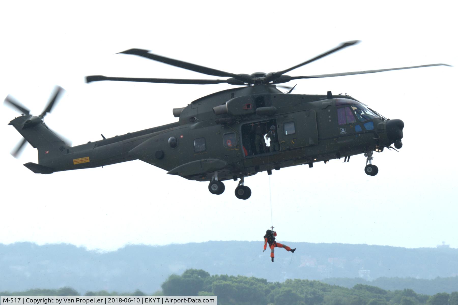 M-517, 2009 AgustaWestland EH-101 Mk.512 Merlin Joint Supporter C/N 50224/DEN17, Royal Danish Air Force EH101 during a SAR demo at Aalborg Air Base, air show 2018