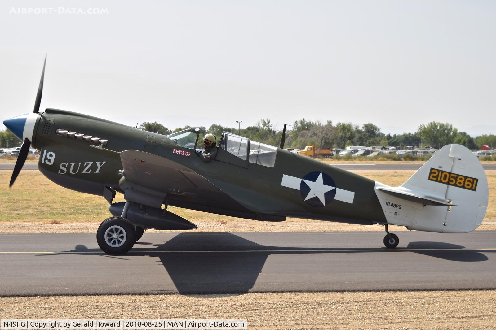 N49FG, 1943 Curtiss P-40N Warhawk C/N 29623, Taxiing on Alpha.