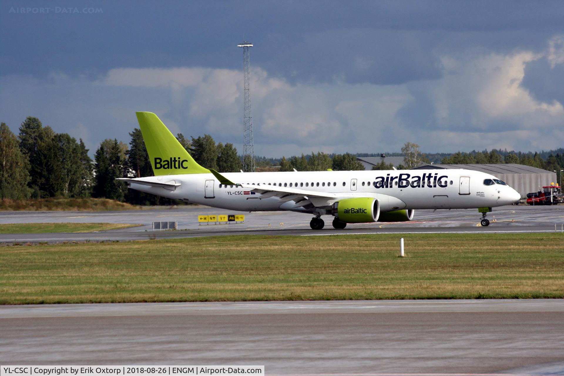 YL-CSC, 2017 Bombardier CSeries CS300 (BD-500-1A11) C/N 55005, YL-CSC in OSL