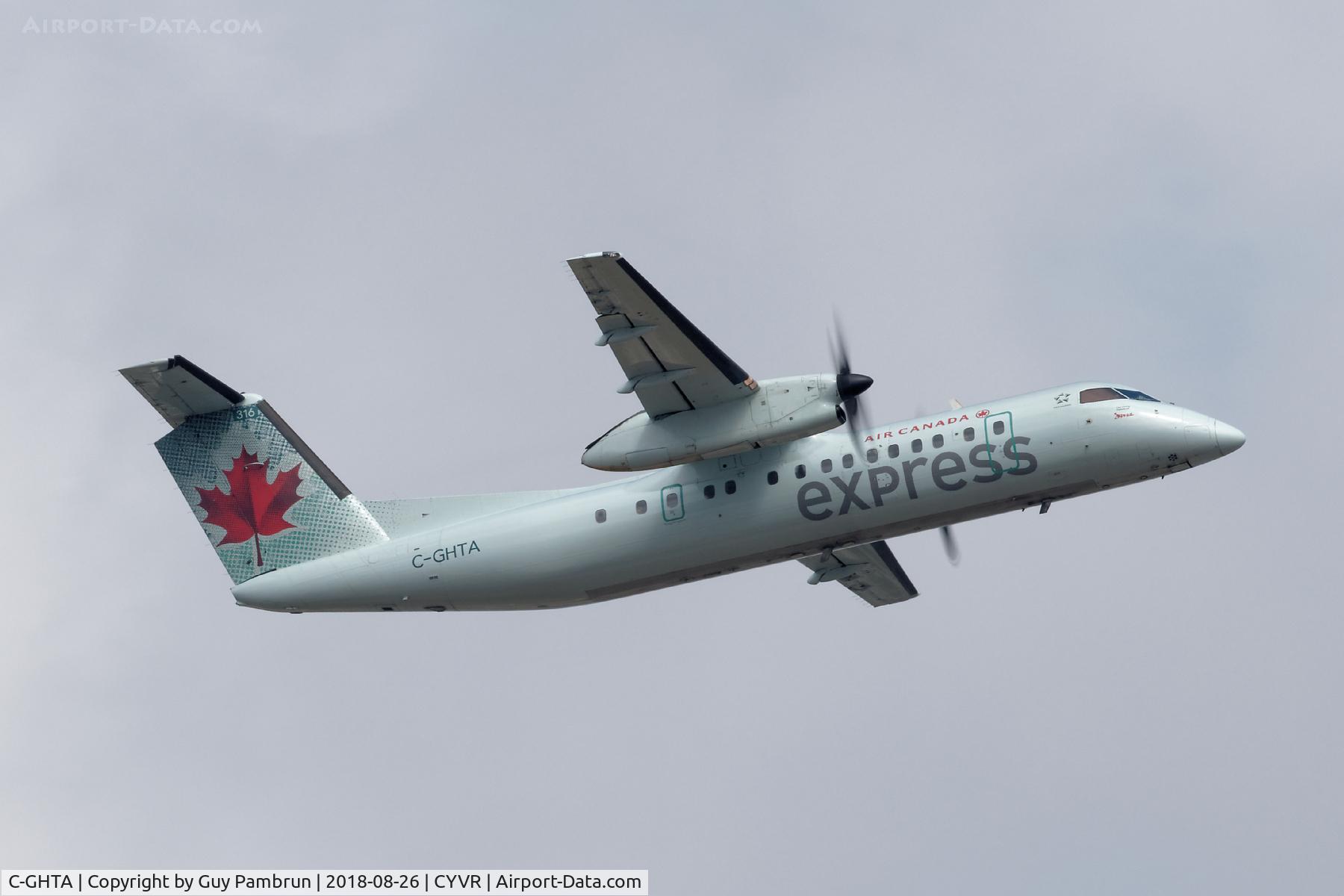 C-GHTA, 1989 De Havilland Canada DHC-8-301 Dash 8 C/N 198, Departing