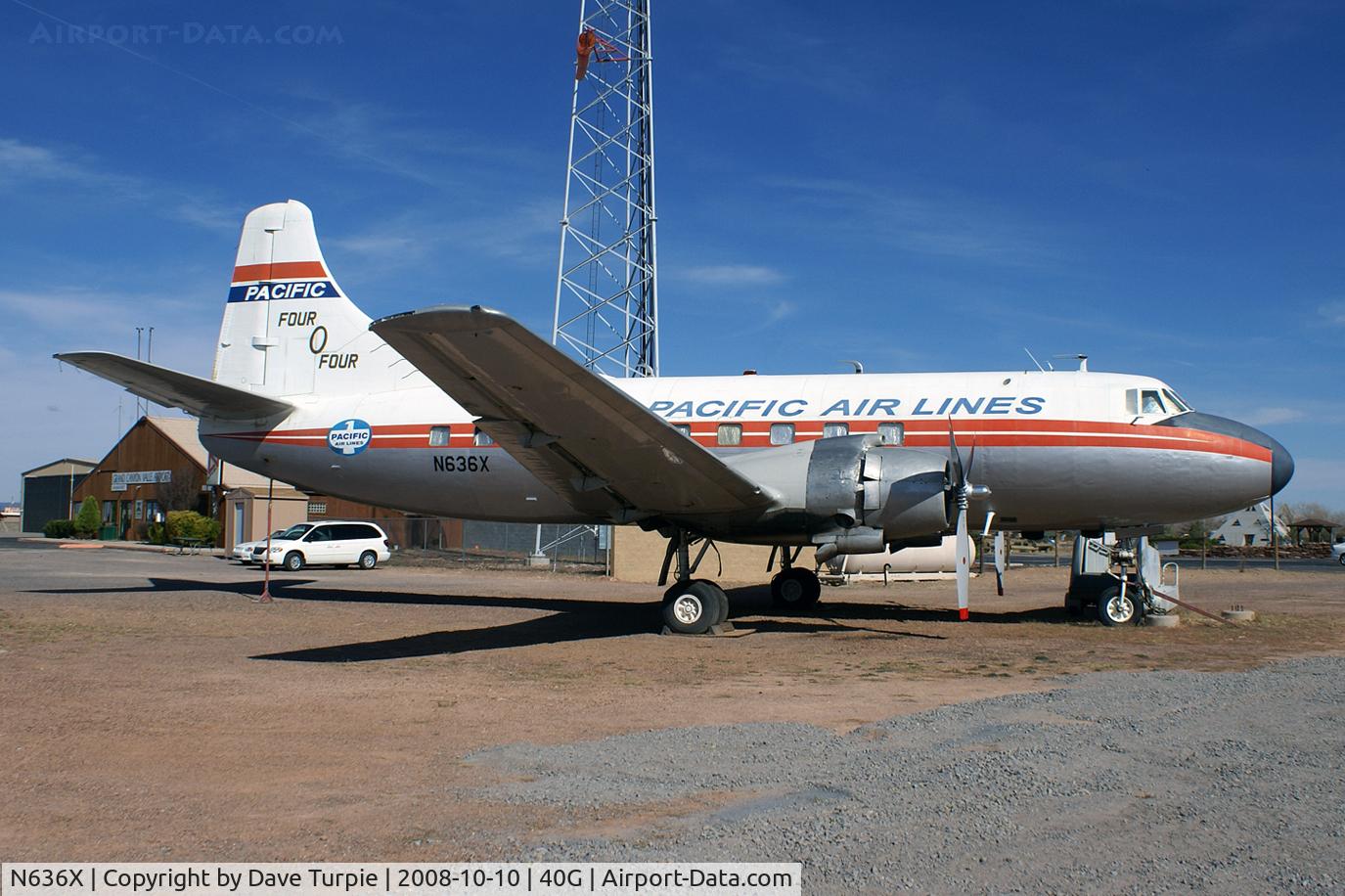 N636X, 1952 Martin 404 C/N 14135, The aircraft is now located just north of Williams, Arizona. It was delivered to TWA on July 16, 1952, registered as N40429.