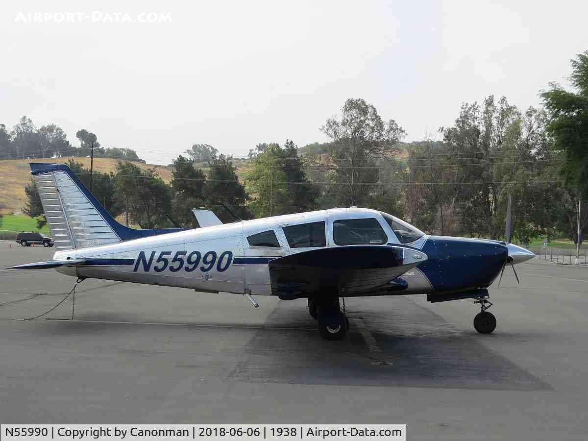 N55990, 1973 Piper PA-28R-200 C/N 28R-7335323, Parked