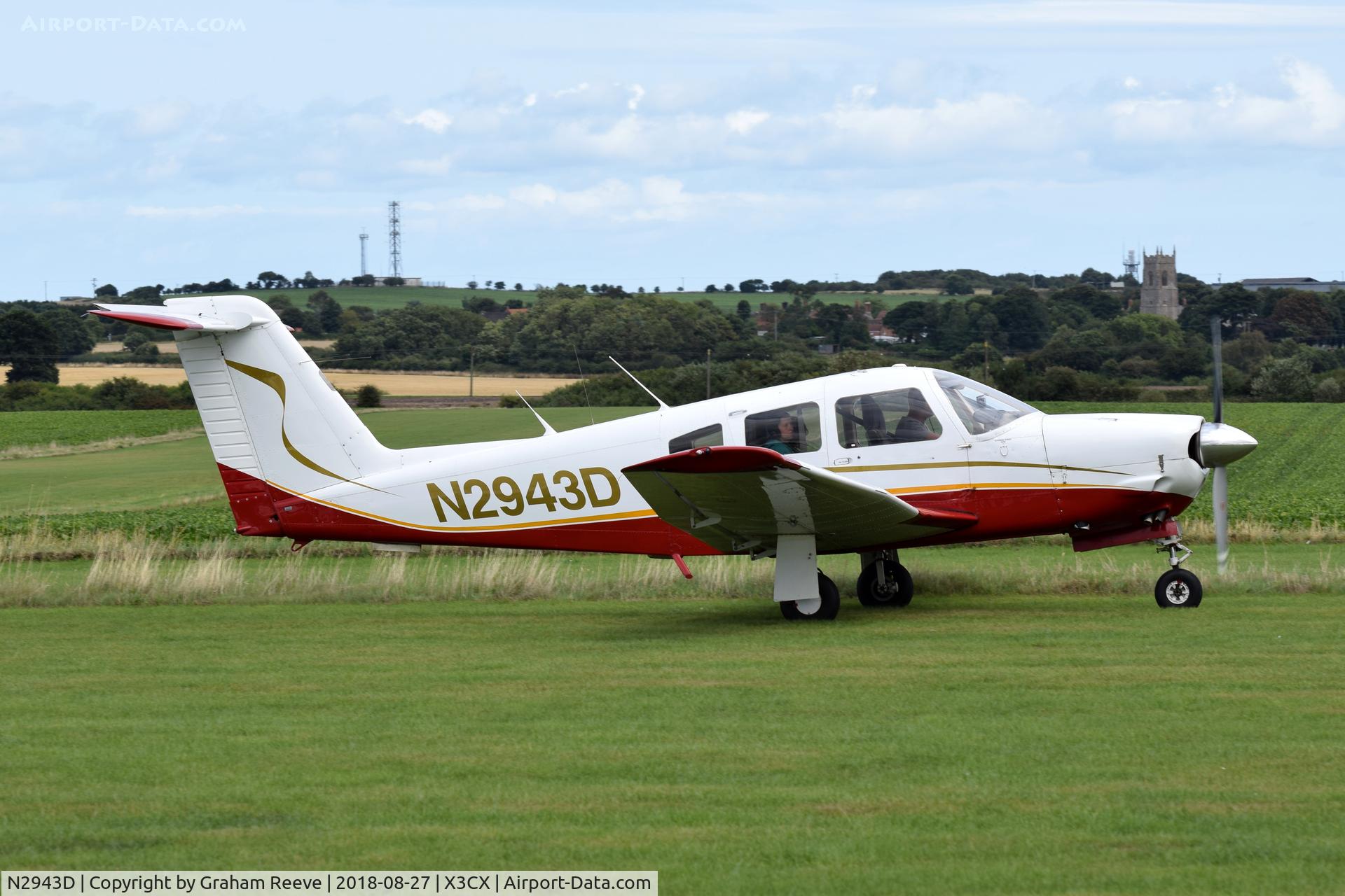 N2943D, 1979 Piper PA-28RT-201 Arrow IV C/N 28R7918231, Just landed at Northrepps.
