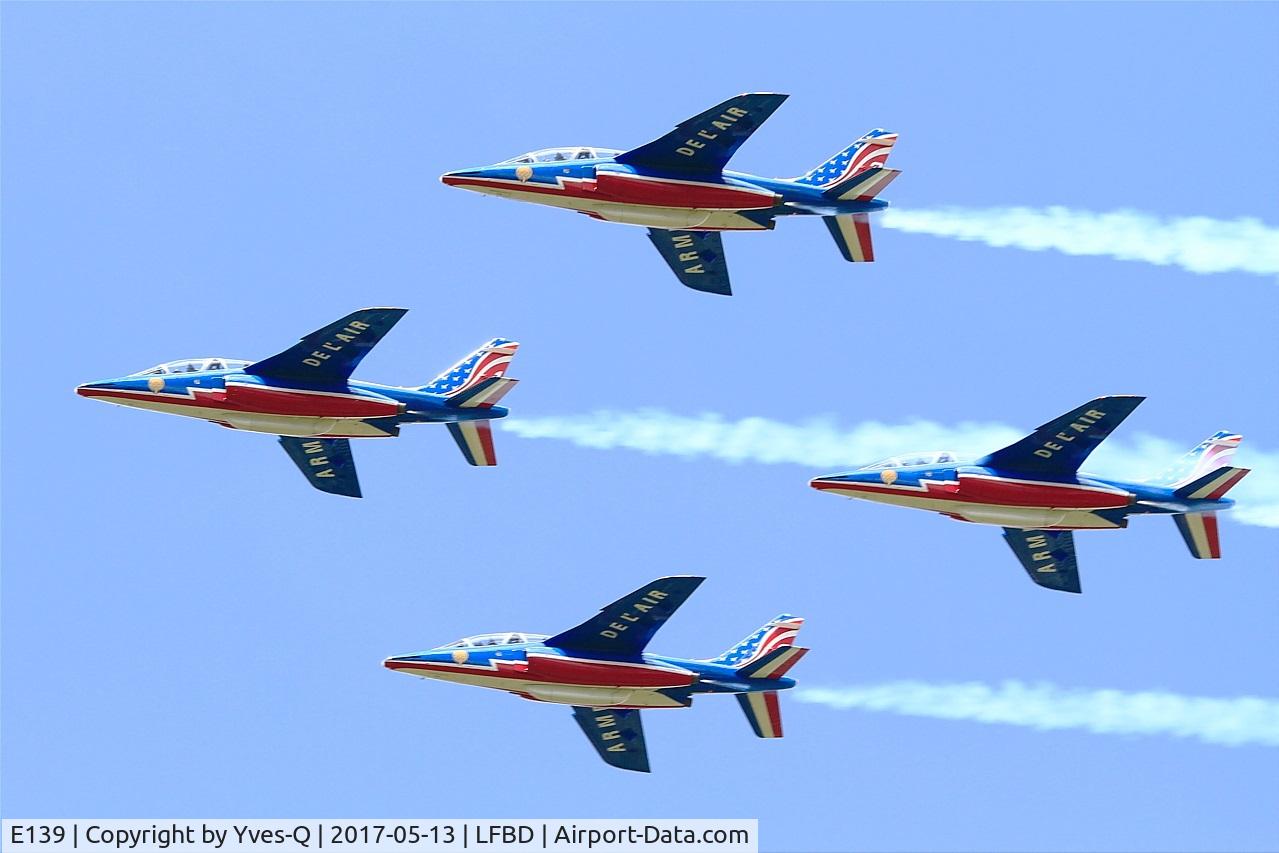 E139, Dassault-Dornier Alpha Jet E C/N E139, Dassault-Dornier Alpha Jet E (F-UGFC), Athos 02 of Patrouille de France 2017, On display, Bordeaux-Mérignac Air Base 106 (LFBD-BOD) Open day 2017