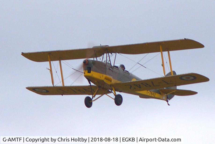 G-AMTF, 1941 De Havilland DH-82A Tiger Moth II C/N 84207, Flying in to take part in the Festival of Flight 2018 at Biggin Hill