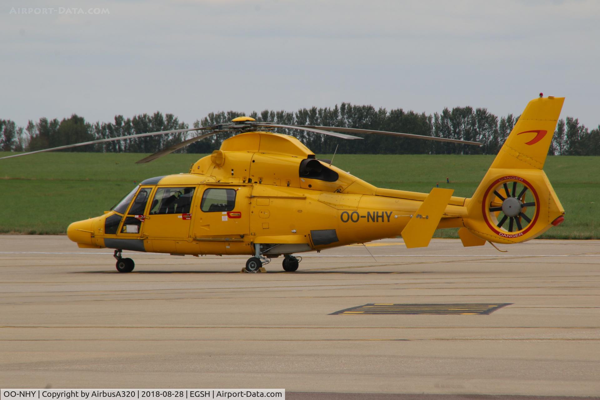 OO-NHY, 2007 Eurocopter AS-365N-3 Dauphin 2 C/N 6754, parked on Saxon Ramp