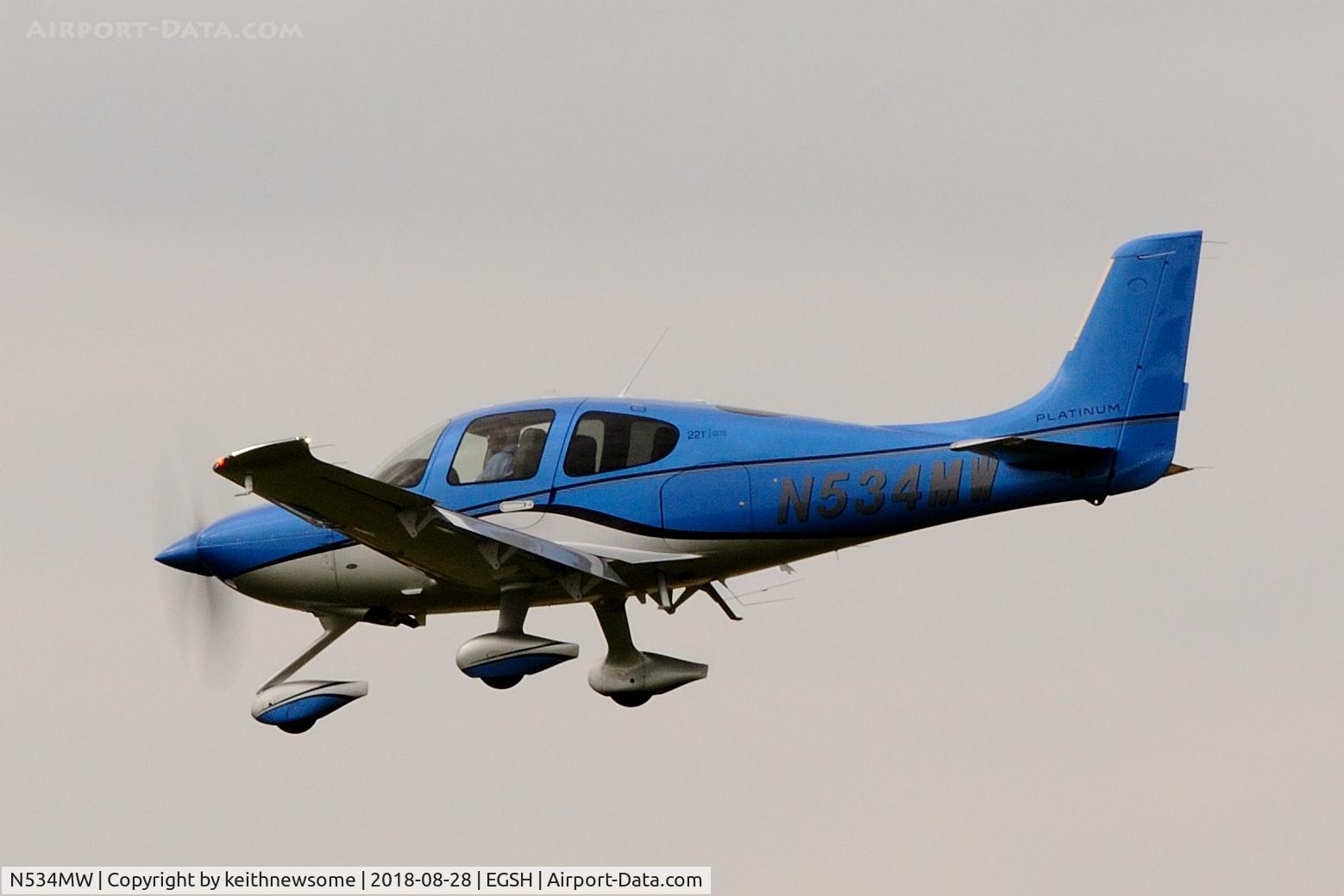 N534MW, 2017 Cirrus SR-22T C/N 1534, Nice late visitor.