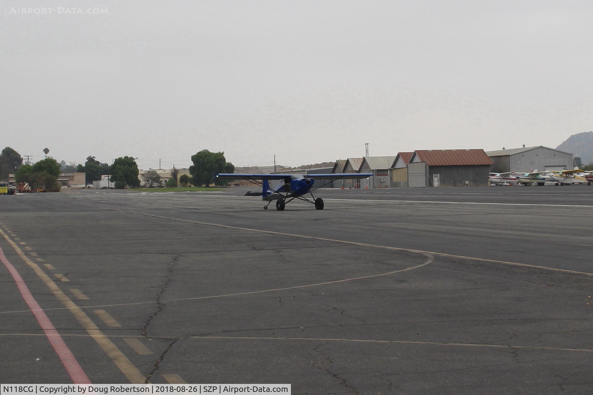 N118CG, 2016 Just Aircraft JA35 SuperStol Stretch C/N JA464-06-15, 2016 Wallen JUST AIRCRAFT LLC JA35 SUPERSTOL STRETCH, Titan OX-340CC, taxi from opposite Transient Ramp directly to Rwy 22