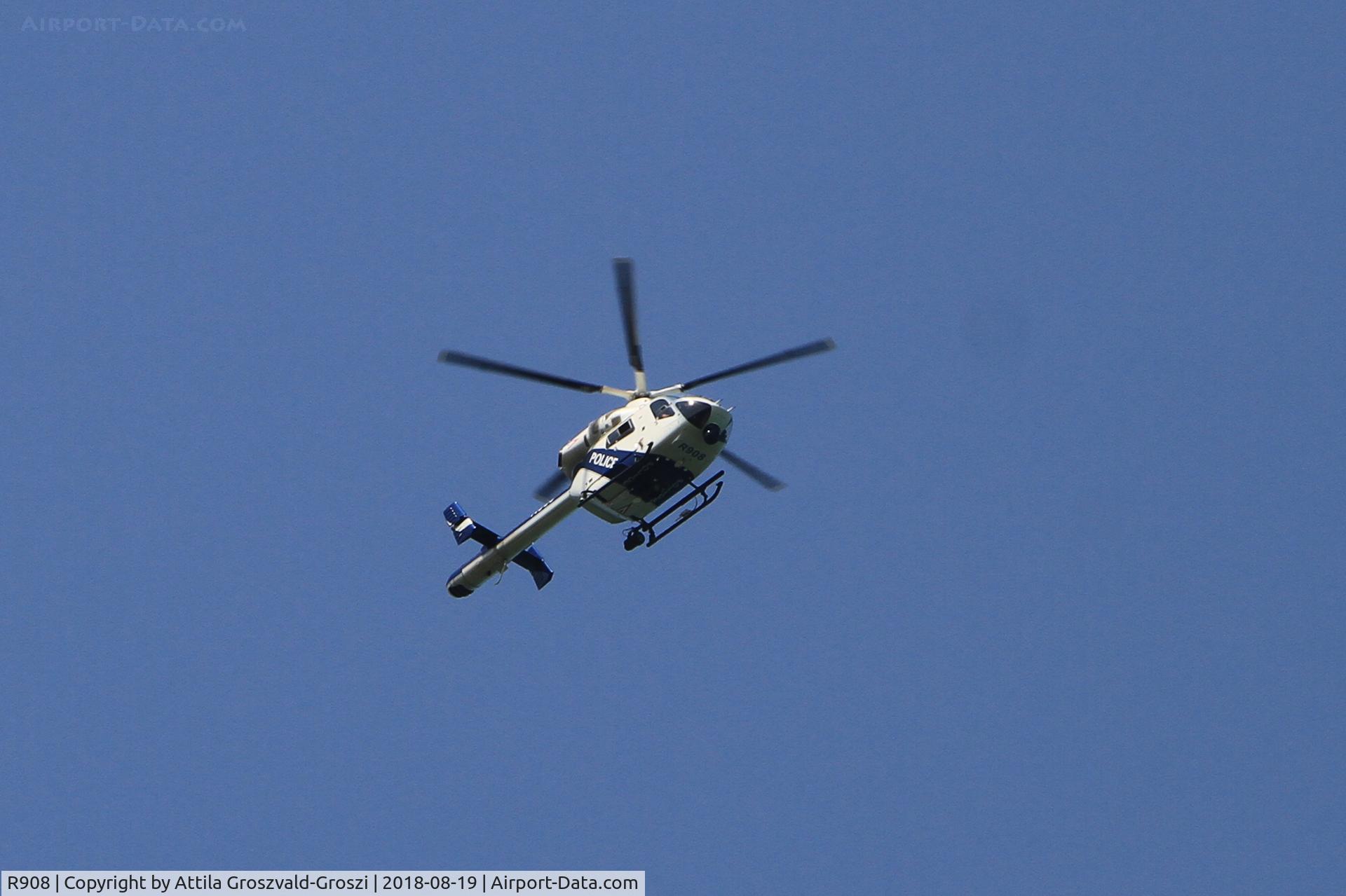 R908, 2002 McDonnell Douglas MD-900 Explorer C/N 900-00104, Patrolling over Lake Balaton. Hungary