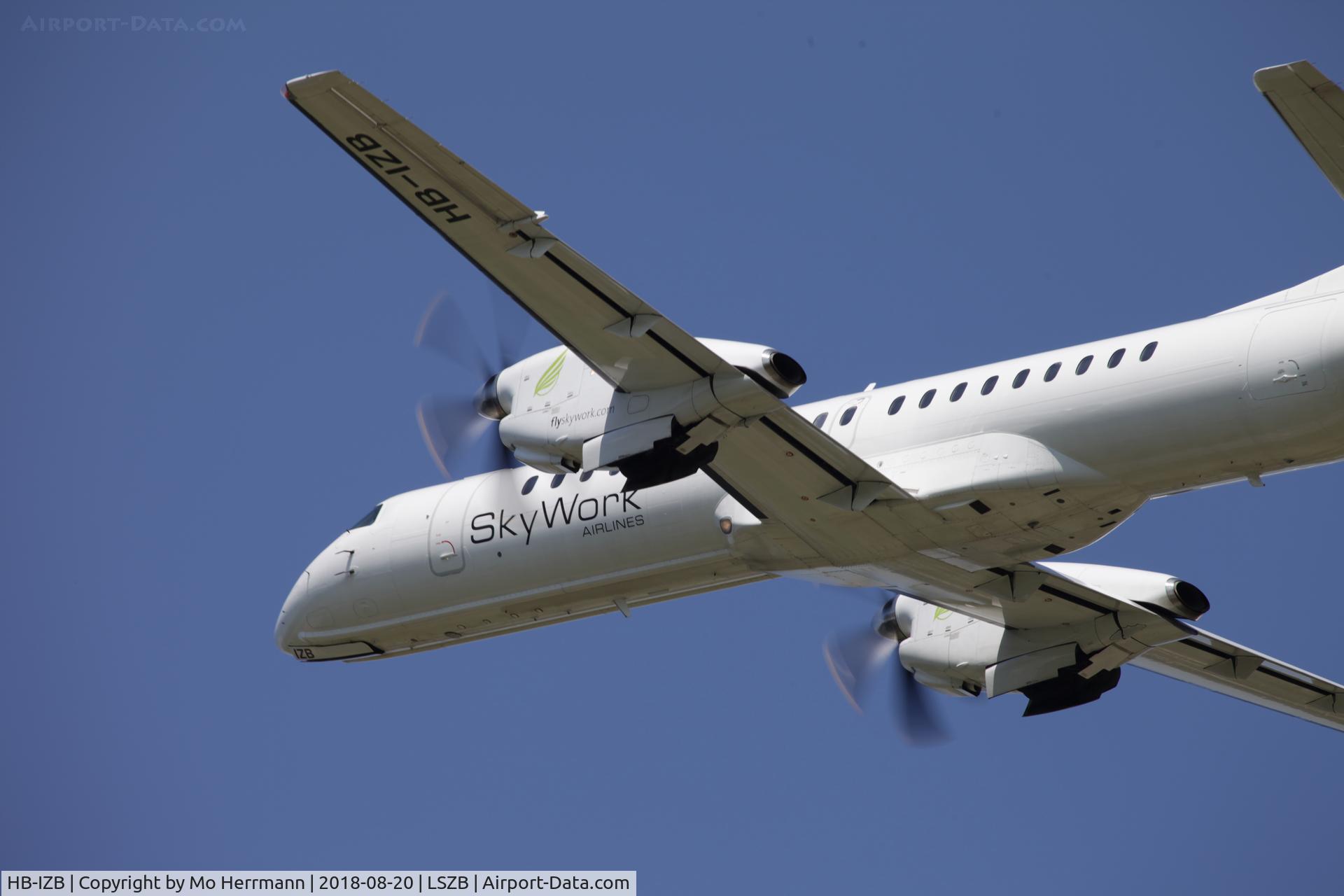 HB-IZB, 1994 Saab 2000 C/N 2000-005, heading to Vienna