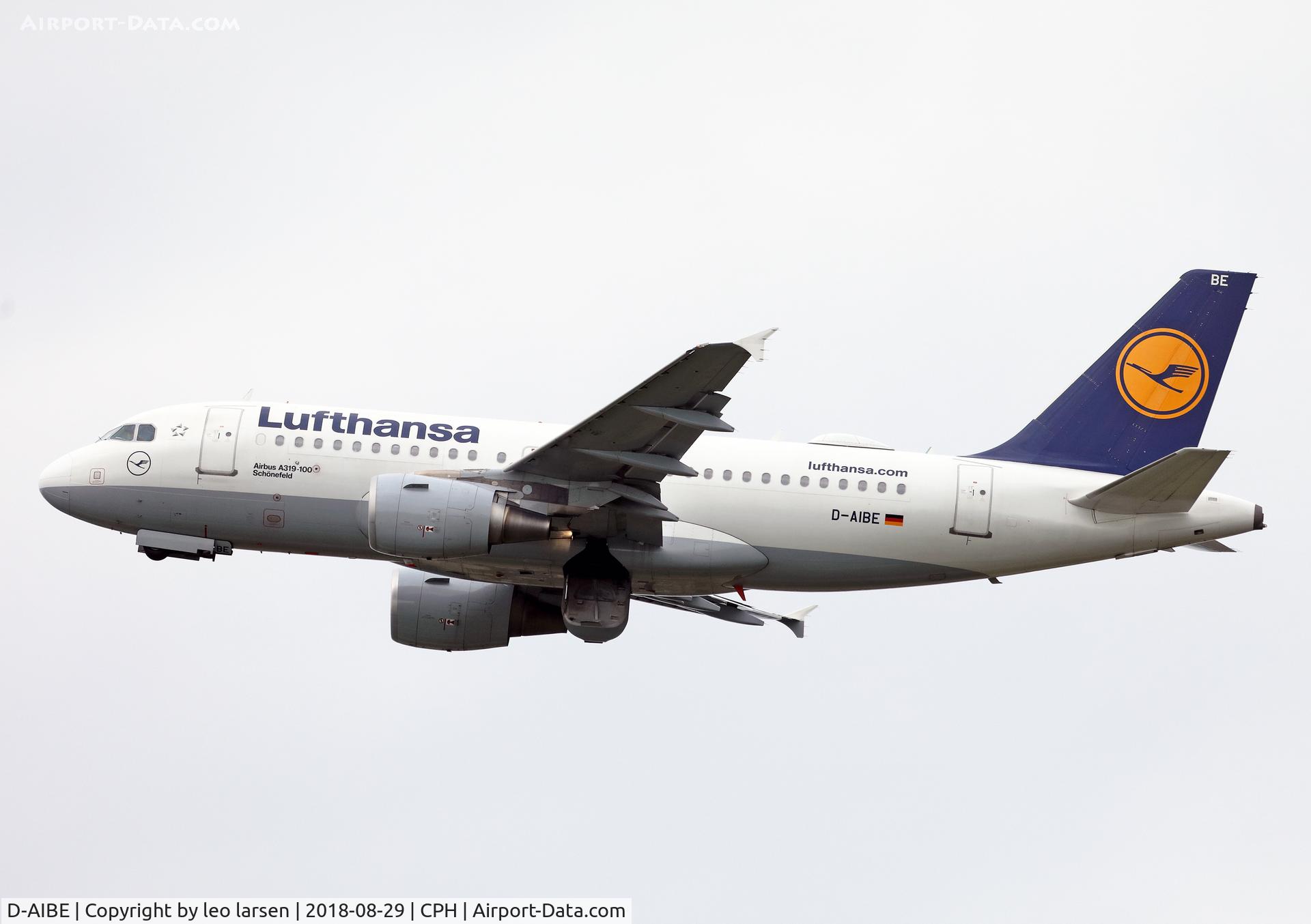 D-AIBE, 2010 Airbus A319-112 C/N 4511, Copenhagen 29.8.2018 T/O R-22R