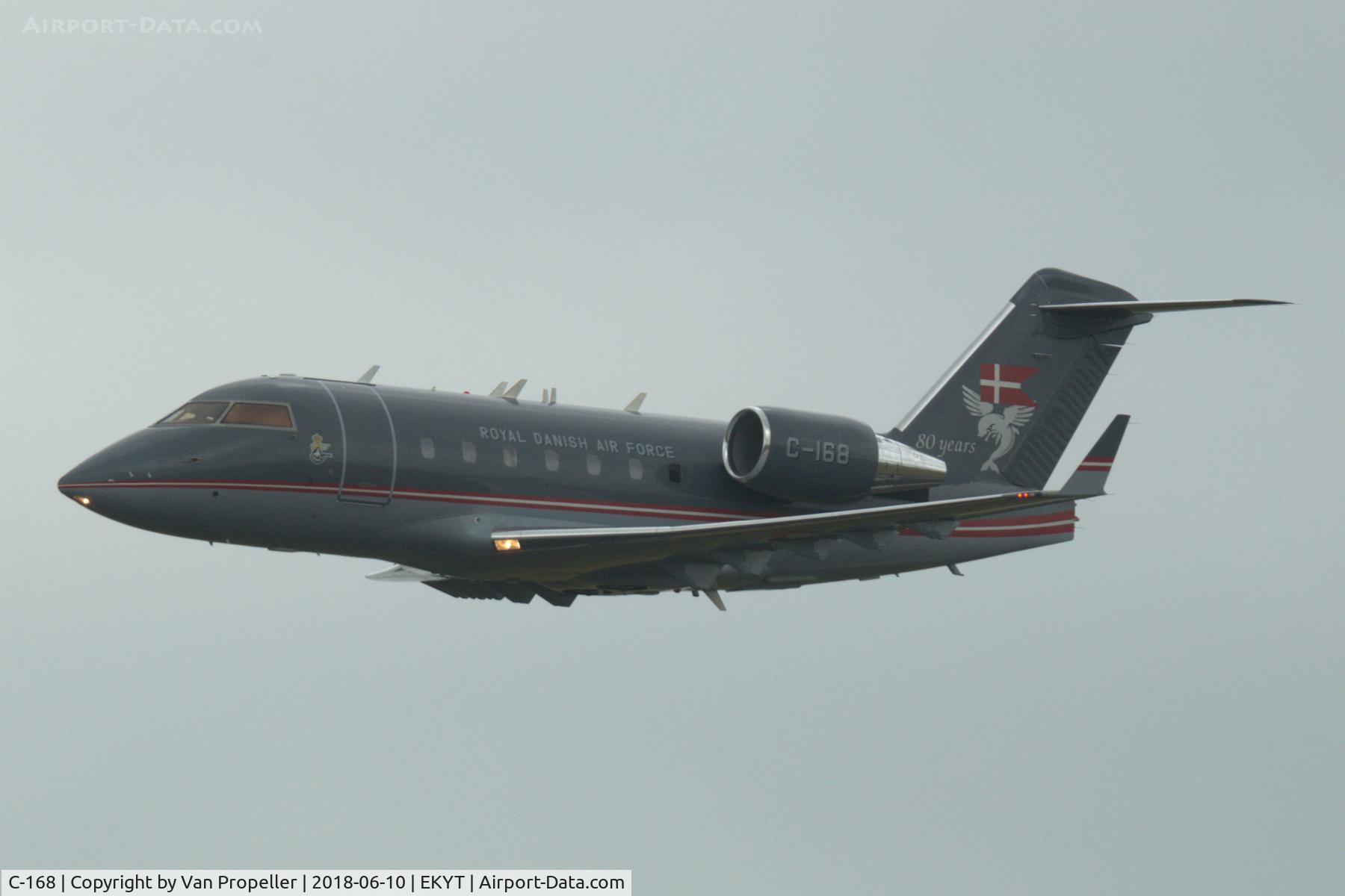 C-168, 2000 Bombardier Challenger 604 (CL-600-2B16) C/N 5468, Flypast of Royal Danish Air Force Challenger 604 during Aalborg Air Show 2018