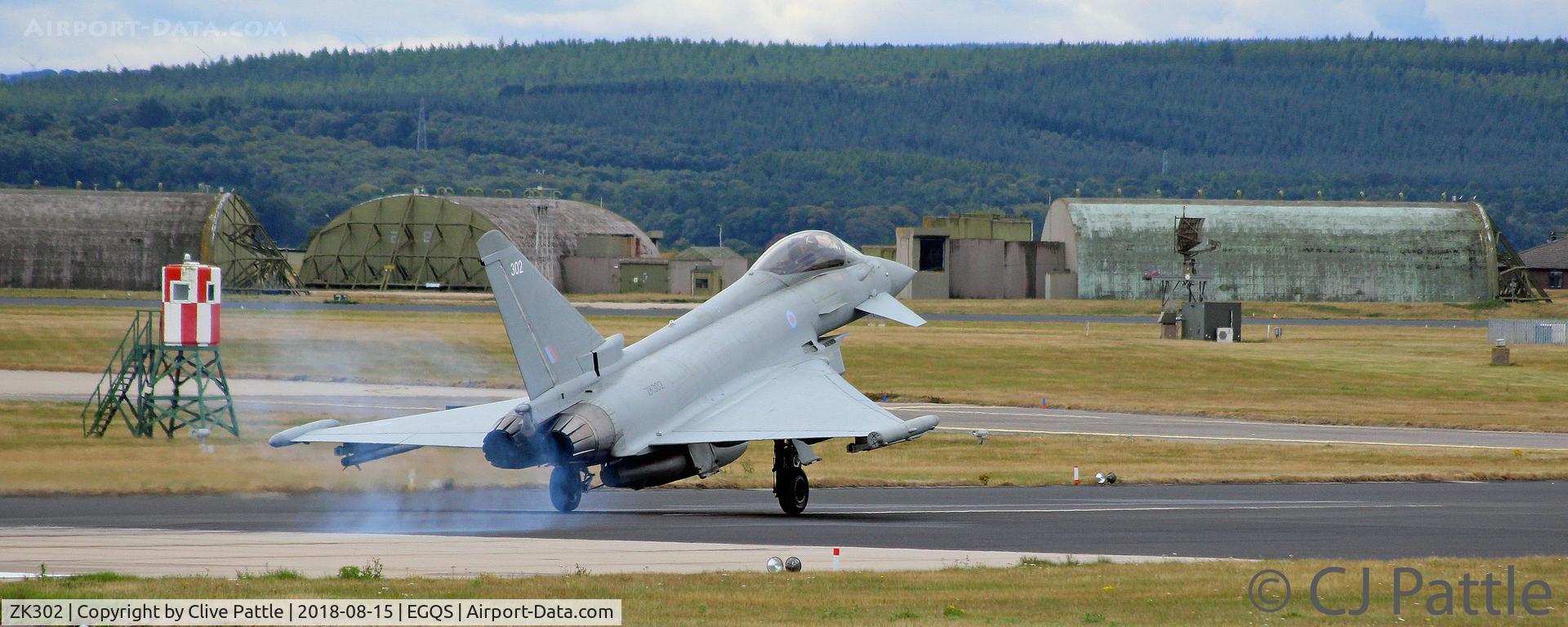 ZK302, 2009 Eurofighter EF-2000 Typhoon FGR4 C/N BS054, Touchdown at RAF Lossiemouth