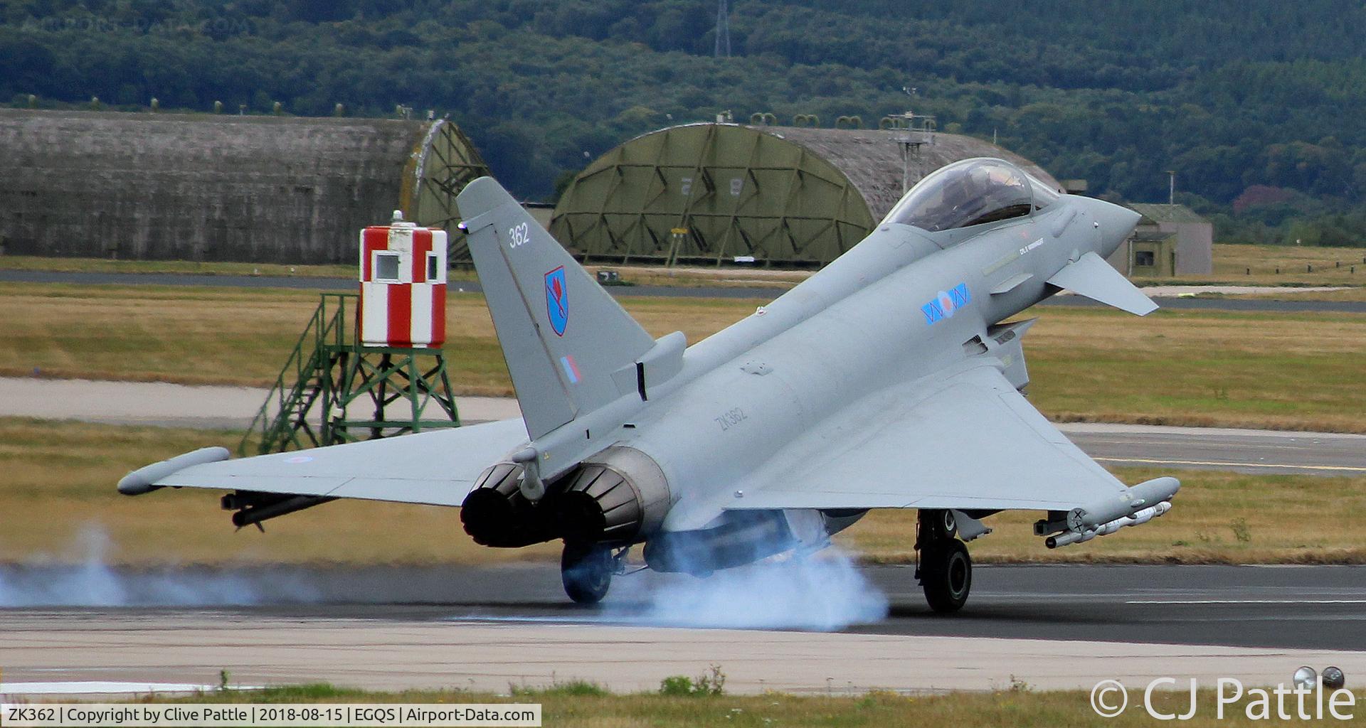 ZK362, 2014 Eurofighter EF-2000 Typhoon FGR.4 C/N BS123/442, Coded 362 - Touchdown smoke at Lossiemouth