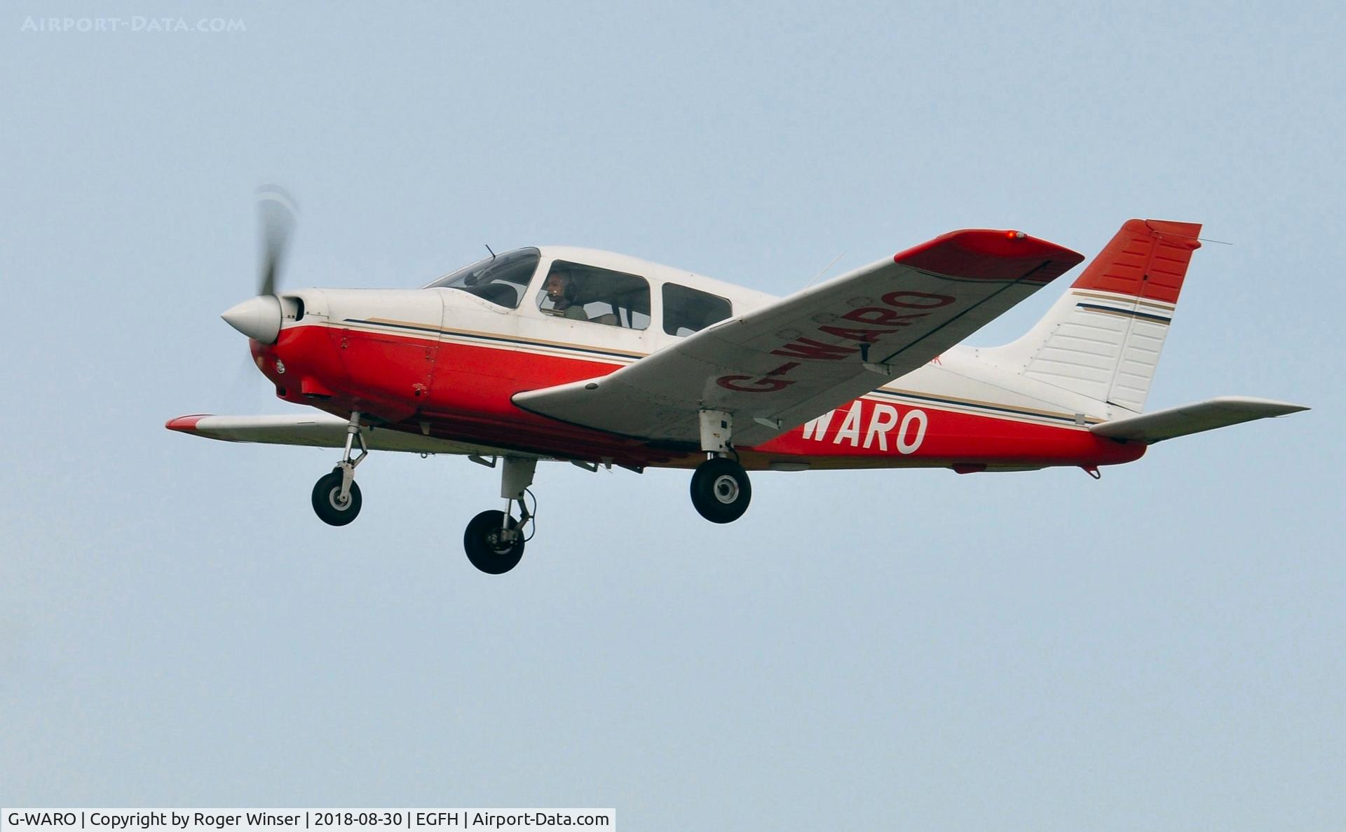 G-WARO, 1997 Piper PA-28-161 Cherokee Warrior III C/N 28-42015, Visiting Warrior III departing Runway 22.