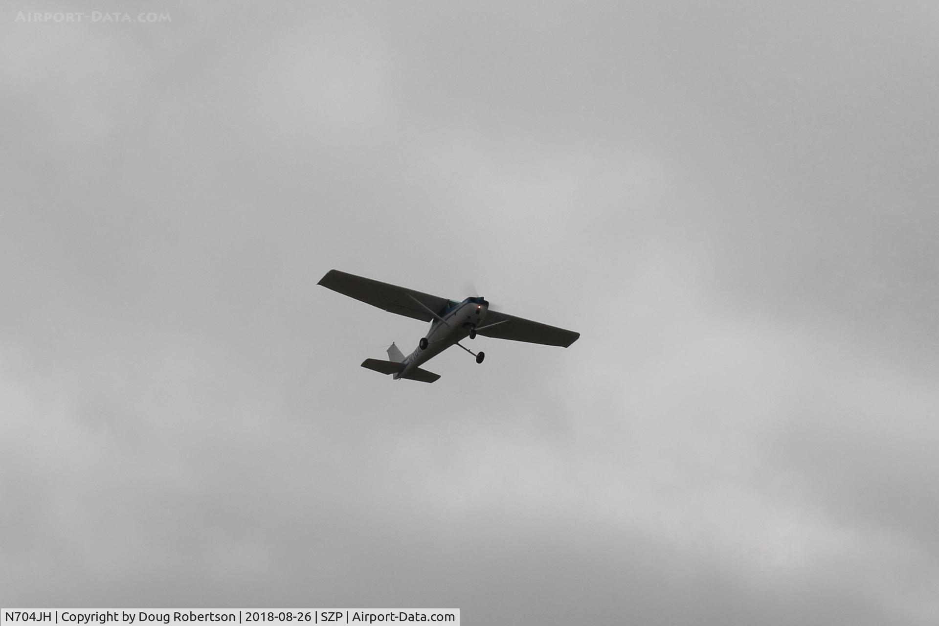 N704JH, 1976 Cessna 150M C/N 15078644, 1976 Cessna 150M, Continental O-200 100 Hp, another takeoff climb Rwy 22