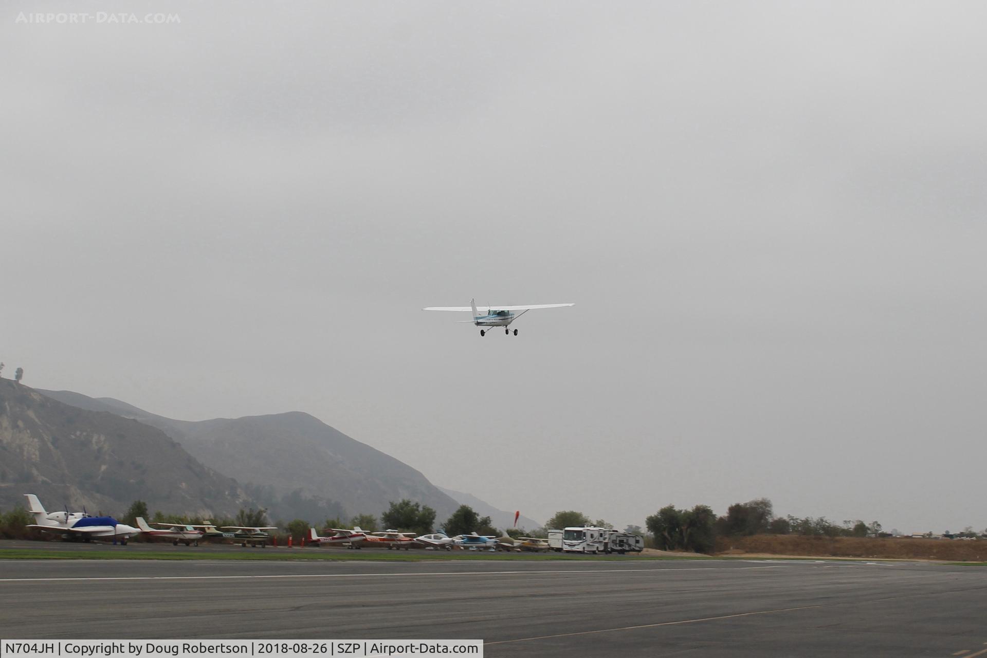 N704JH, 1976 Cessna 150M C/N 15078644, 1976 Cessna 150M, Continental O-200 100 Hp, takeoff climb Rwy 22
