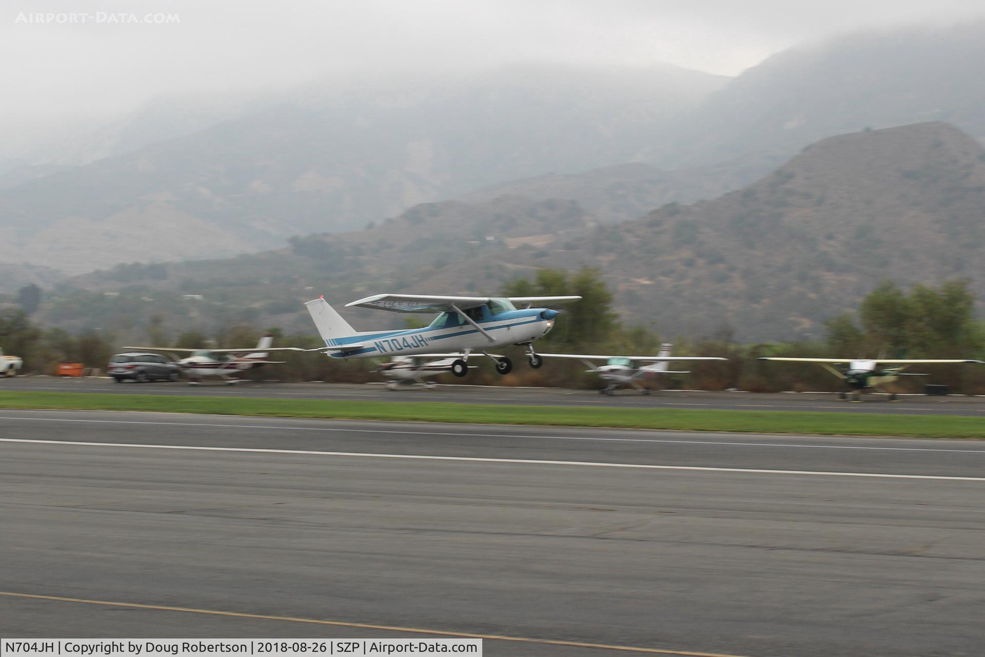 N704JH, 1976 Cessna 150M C/N 15078644, 1976 Cessna 150M, Continental O-200 100 Hp, takeoff climb Rwy 22