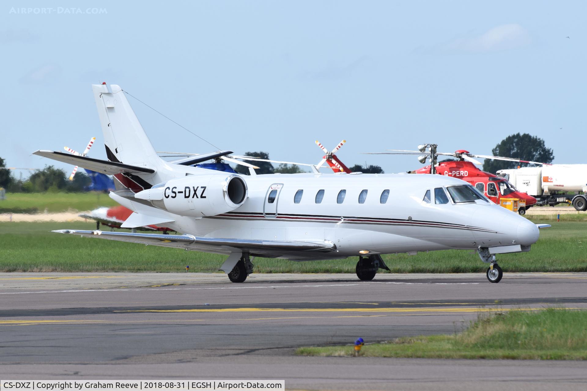 CS-DXZ, 2008 Cessna 560 XLS Citation Excel C/N 560-5796, Departing from Norwich.