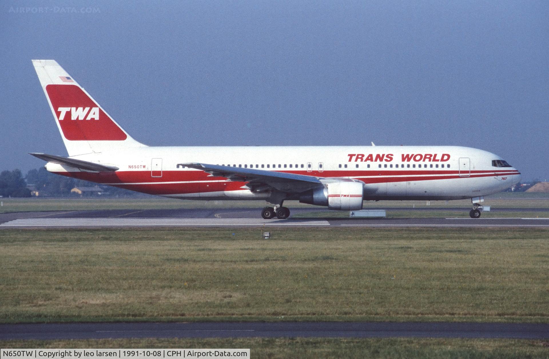 N650TW, 1984 Boeing 767-205 C/N 23057, Copenhagen 8.10.1991
