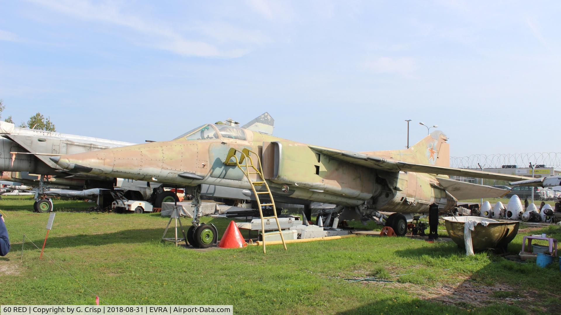 60 RED, Mikoyan-Gurevich MiG-27K C/N 3910601, Riga Aviation Museum