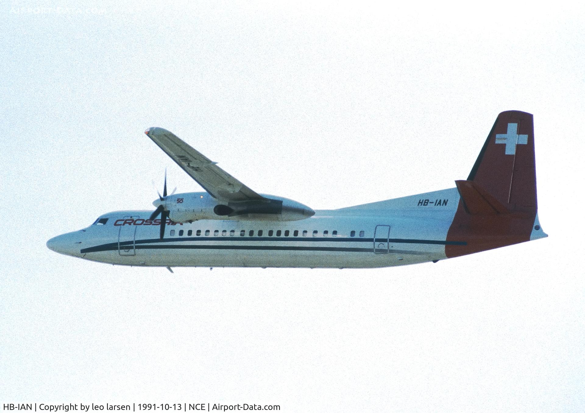 HB-IAN, 1990 Fokker 50 C/N 20182, Nice 13.10.1991