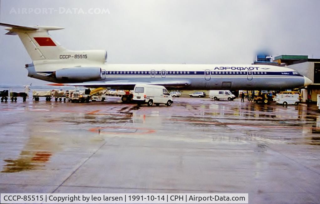 CCCP-85515, 1981 Tupolev Tu-154B-2 C/N 81A515, Copenhagen 14.10.1991
