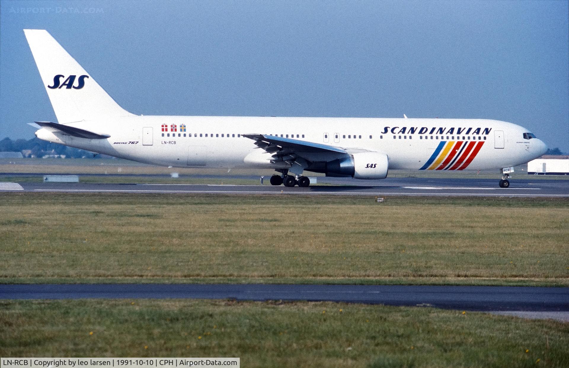 LN-RCB, 1989 Boeing 767-383 C/N 24357, Copenhagen 10.10.1991