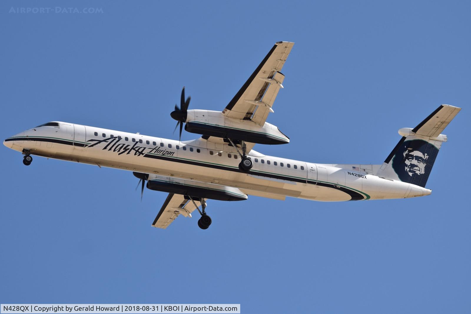 N428QX, 2007 De Havilland Canada DHC-8-402 Dash 8 C/N 4160, Landing RWY 28R.