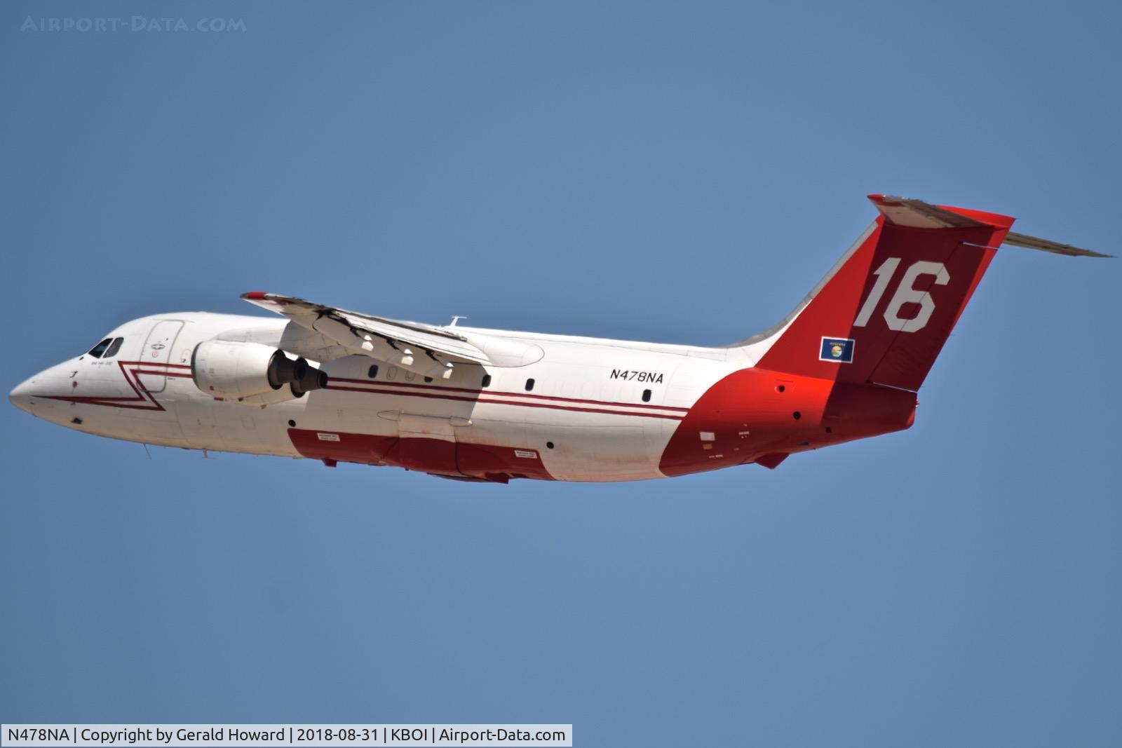 N478NA, 1986 British Aerospace BAe.146-200A C/N E2074, Departing BOI.