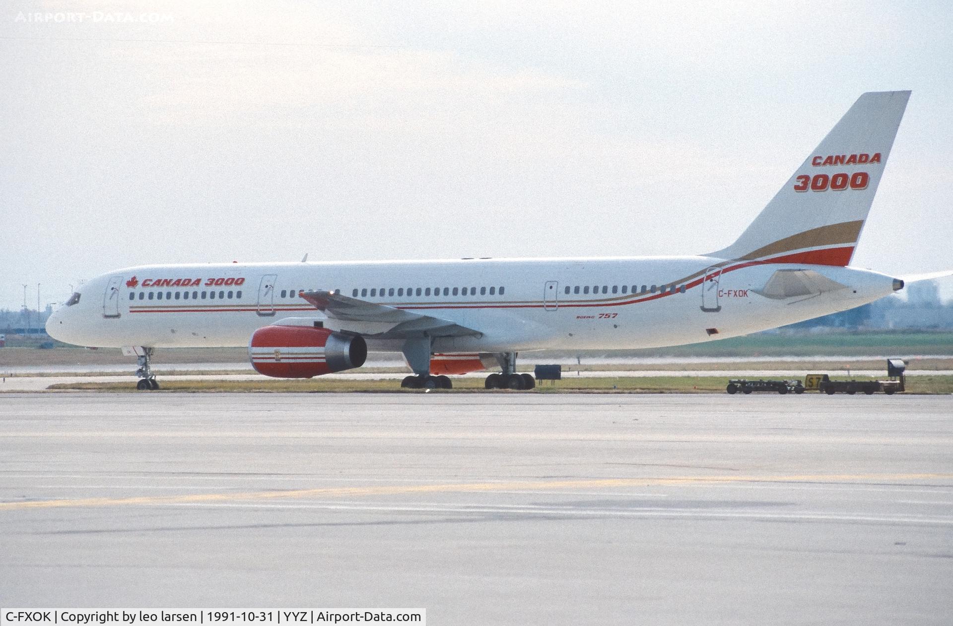 C-FXOK, 1991 Boeing 757-23A C/N 24924, Toronto 31.10.1991