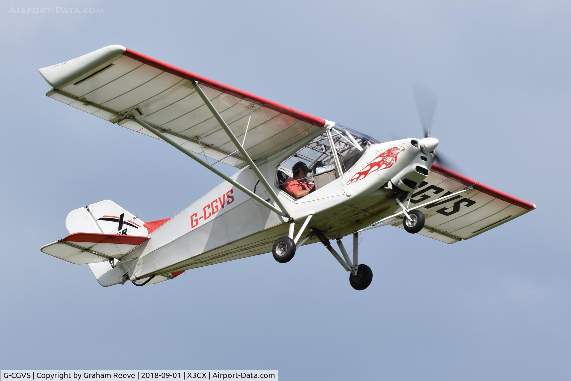 G-CGVS, 2013 X'Air Hawk C/N LAA 340-15073, Departing from Northrepps.
