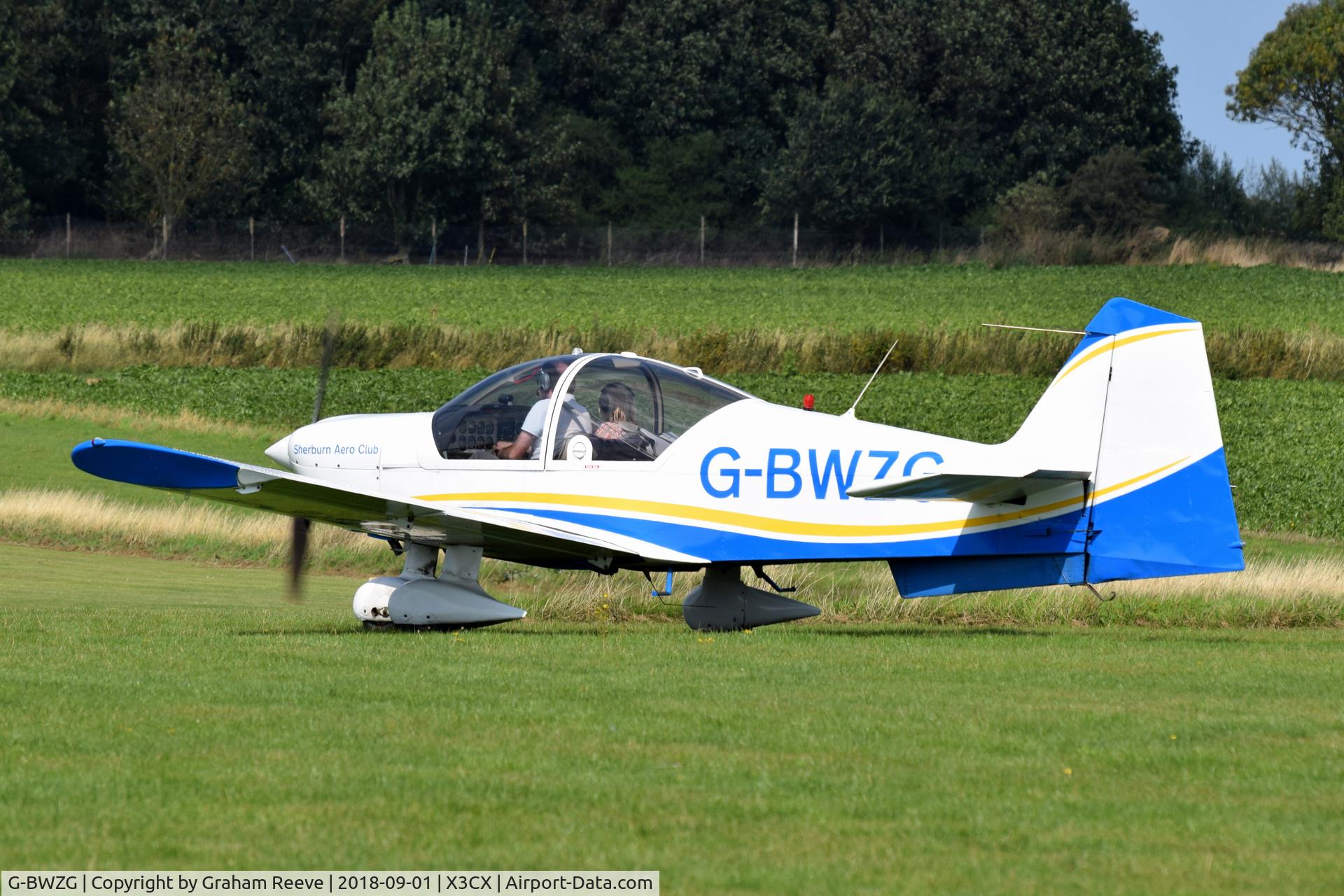 G-BWZG, 1997 Robin R-2160 Alpha Sport C/N 311, Just landed at Northrepps.